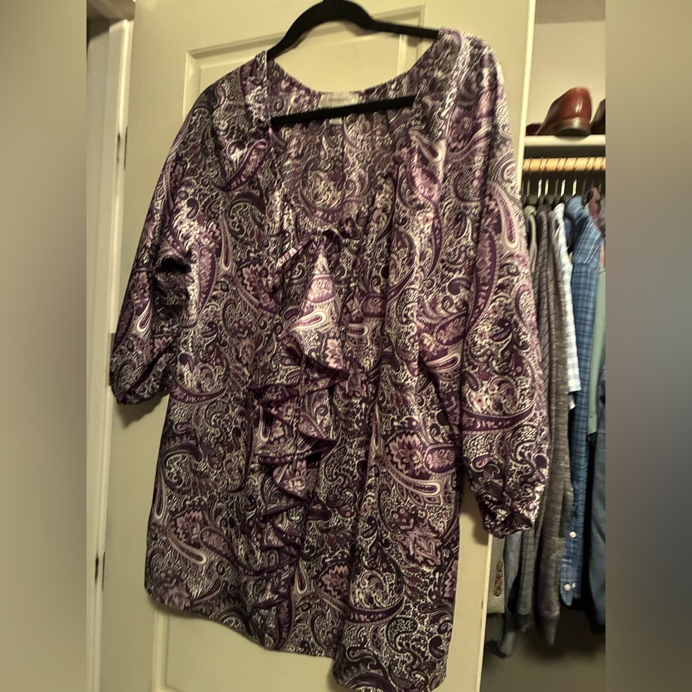 Sheer Paisley Purple Women's Top
